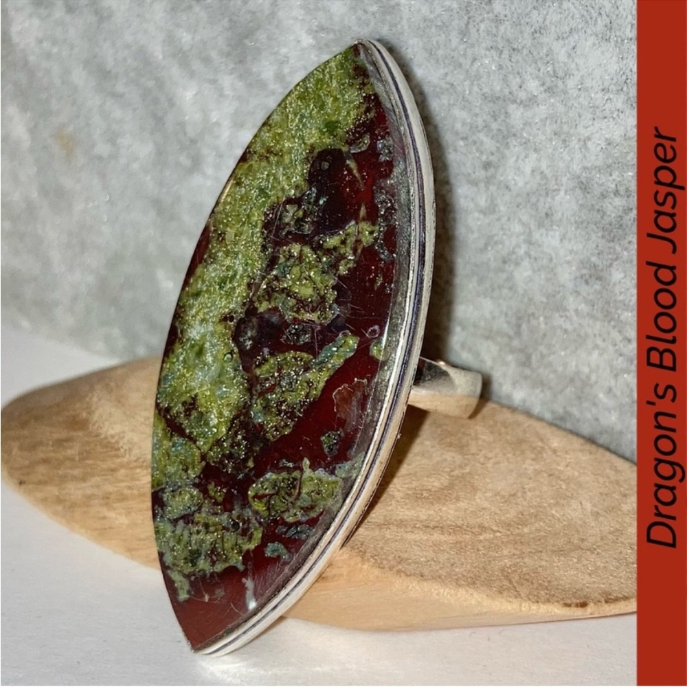 Dragon's Blood Jasper Gemstone Silver Ring